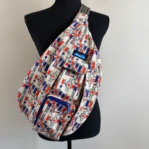 KAVU Rope Sling‎ Bag Southwest Print Crossbody Backpack Canvas Boho Festival